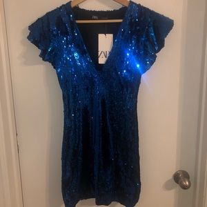 Zara Blue Sequin Dress